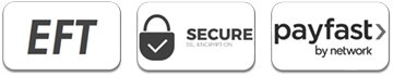 We accept ApplePay with Peach Payments, Credit Card and EFT with PayFast