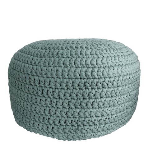 AQUAMARINE CROCHET POUF