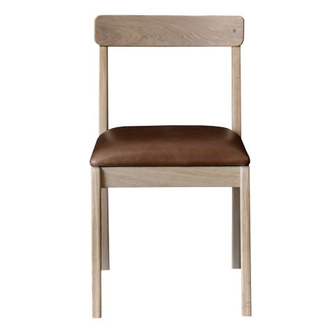 DILY OAK AND LEATHER DINING CHAIR