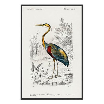 VINTAGE HERON ART PRINT