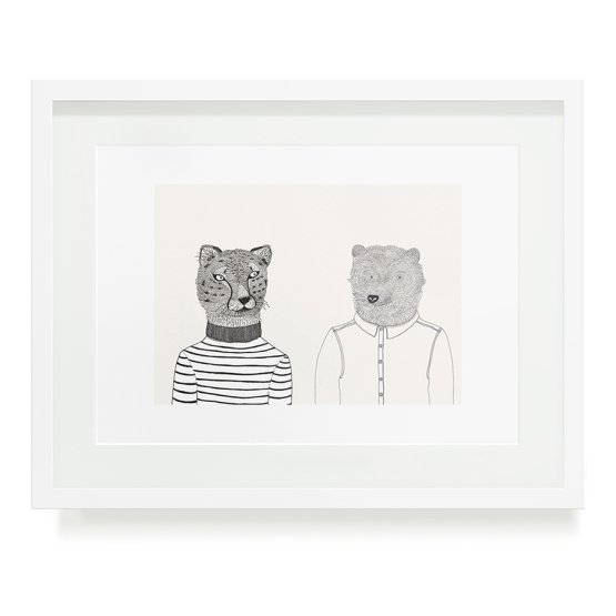 BEAR AND CHEETAH A3 ART PRINT