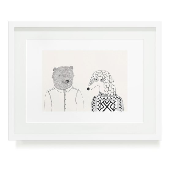 BEAR AND PANGOLIN A3 ART PRINT