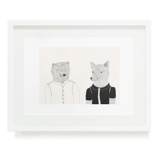BEAR AND WOLF A3 ART PRINT