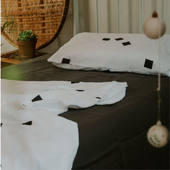 BLOCKS LINEN DUVET WITH BLOCKS PILLOW COVER SET