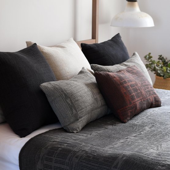 EBONY BONGOLAN LINEN SQUARE CUSHION COVER