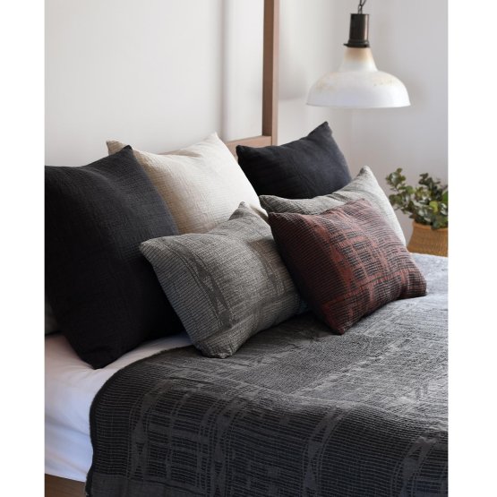 EBONY BONGOLAN LINEN SQUARE CUSHION COVER