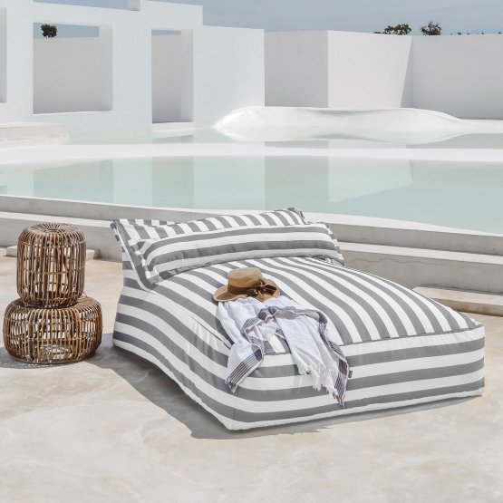 STRIPED DOUBLE OUTDOOR LOUNGER