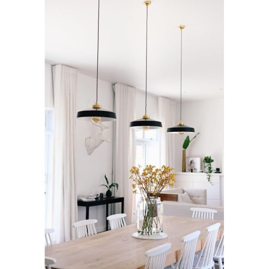 MEDIUM SHADE BLACK AND GOLD EMPIRE PENDANT