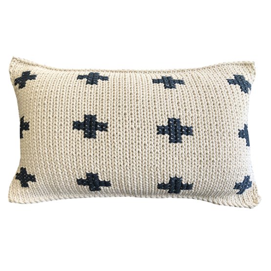 FAT CROSSES COTTON TWINE CUSHION COVER