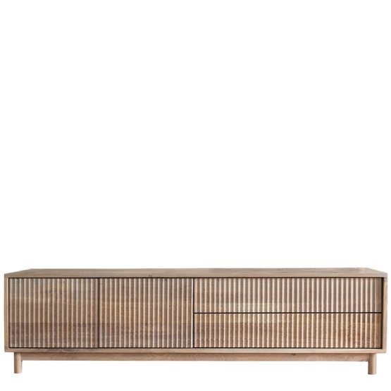FLUTED OAK MEDIA UNIT