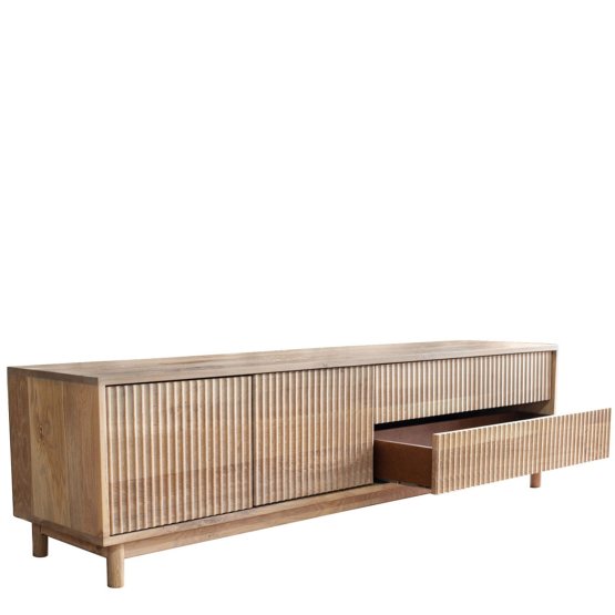 FLUTED OAK MEDIA UNIT