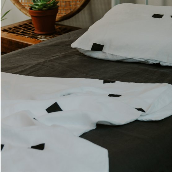 BLOCKS LINEN DUVET WITH BLOCKS PILLOW COVER SET