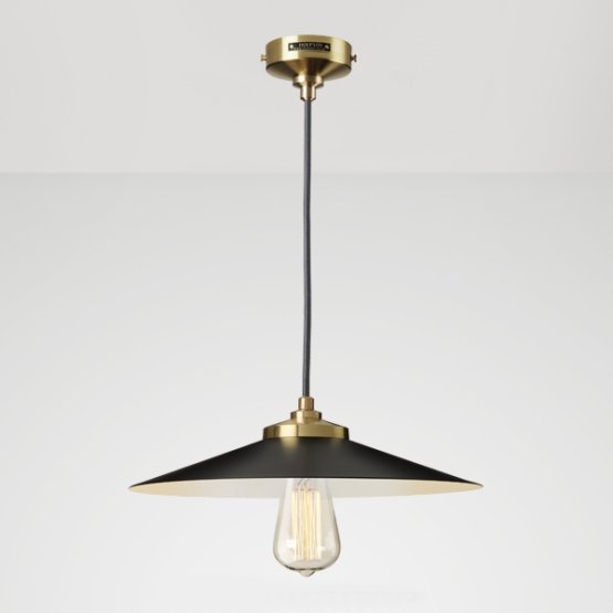EXPOSED SHADE BLACK AND GOLD EMPIRE PENDANT