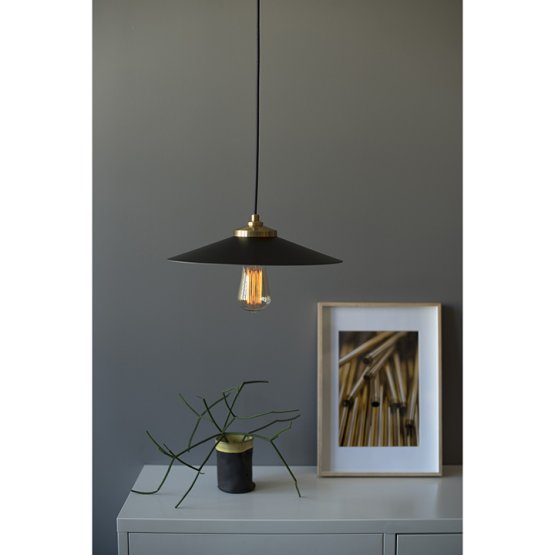 EXPOSED SHADE BLACK AND GOLD EMPIRE PENDANT
