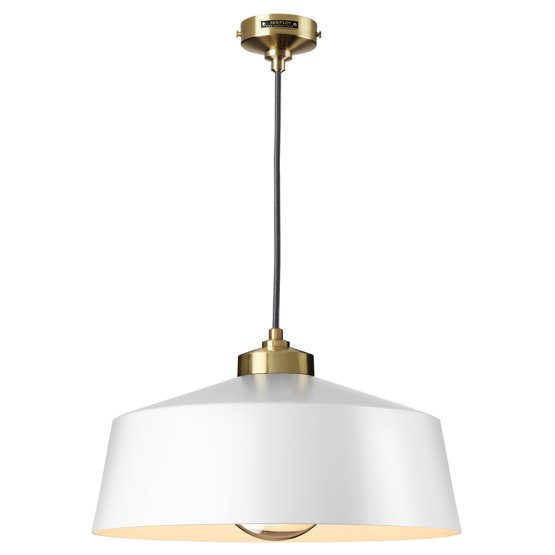 TALL SHADE WHITE AND GOLD EMPIRE PENDANT
