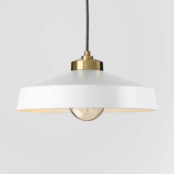 MEDIUM SHADE WHITE AND GOLD EMPIRE PENDANT