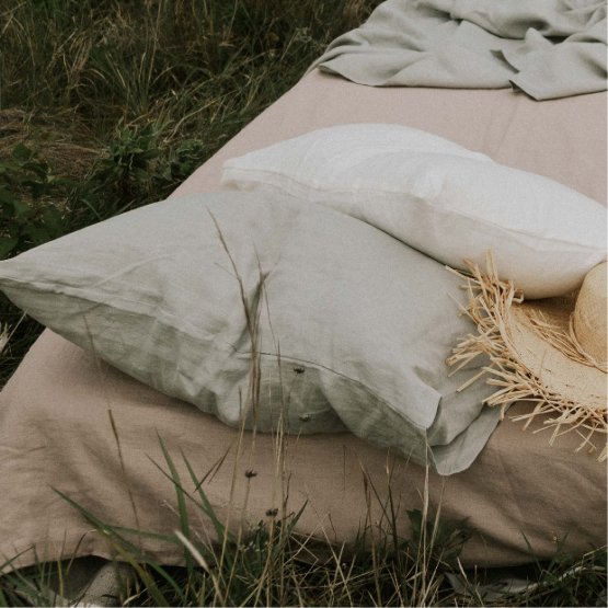 STONE LINEN PILLOW COVER SET