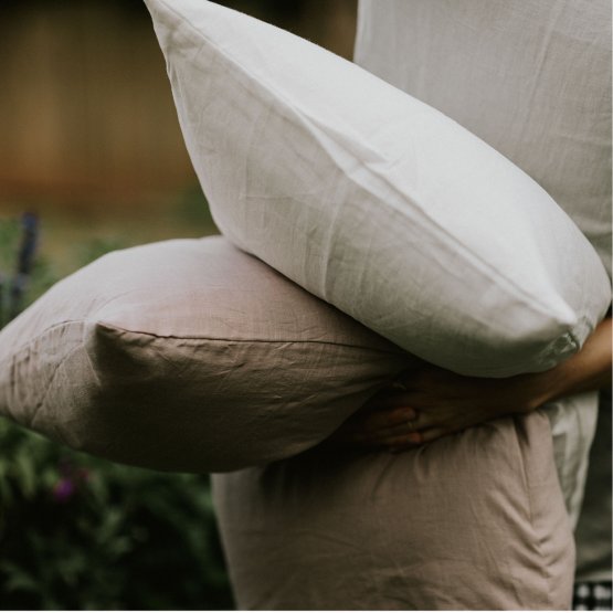 NUDE LINEN PILLOW COVER SET