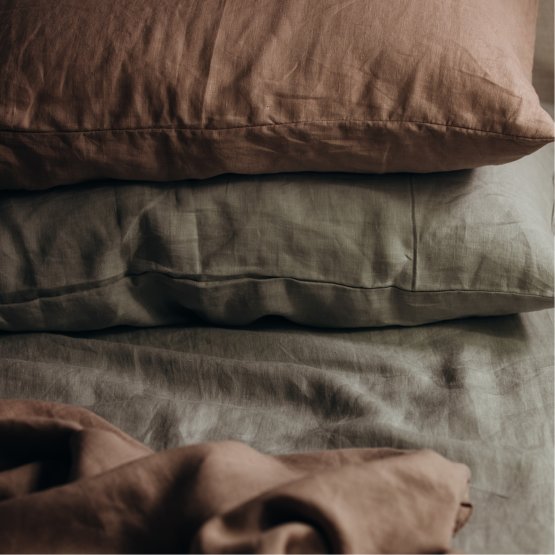 NUDE LINEN PILLOW COVER SET