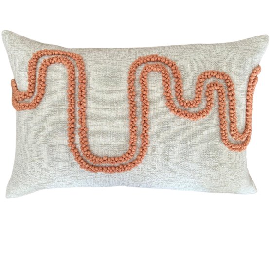 PUNCH NEEDLE LANDSCAPE TWO RECTANGULAR CUSHION COVER 