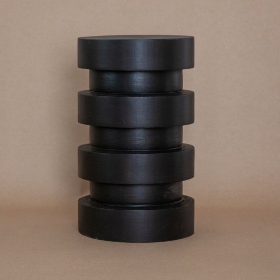 TURNED CHUNKY RINGED PINE STOOL