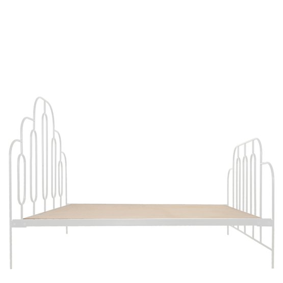 ART DECO STEEL BED WHITE