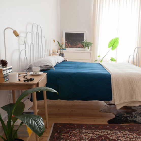 ART DECO STEEL BED WHITE