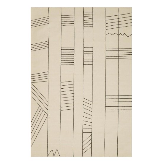 BIRCH BLACK WOOL DURRY RUG