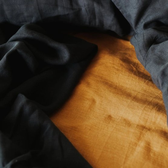 SAFFRON LINEN FITTED COT SHEET