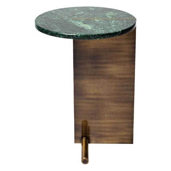 MARBLE TOP BRASS LEG SIDE TABLE