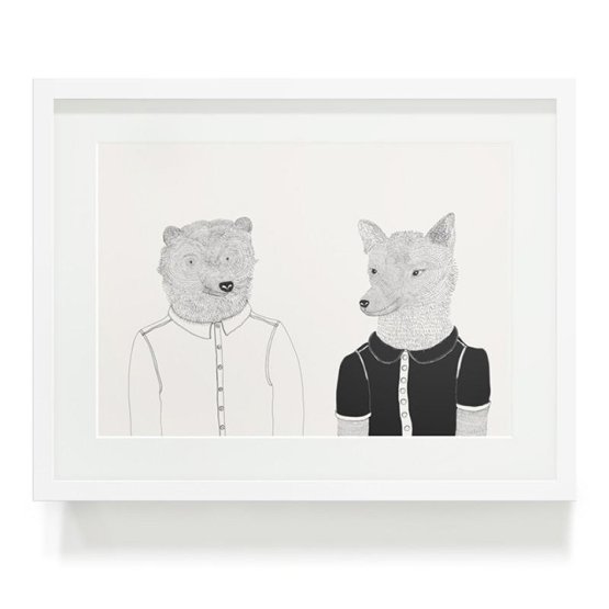 BEAR AND WOLF A3 ART PRINT